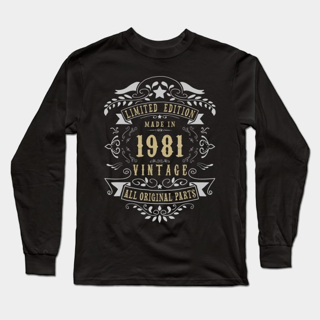 38 years old Made in 1981 38th Birthday Gift Long Sleeve T-Shirt by bummersempre66